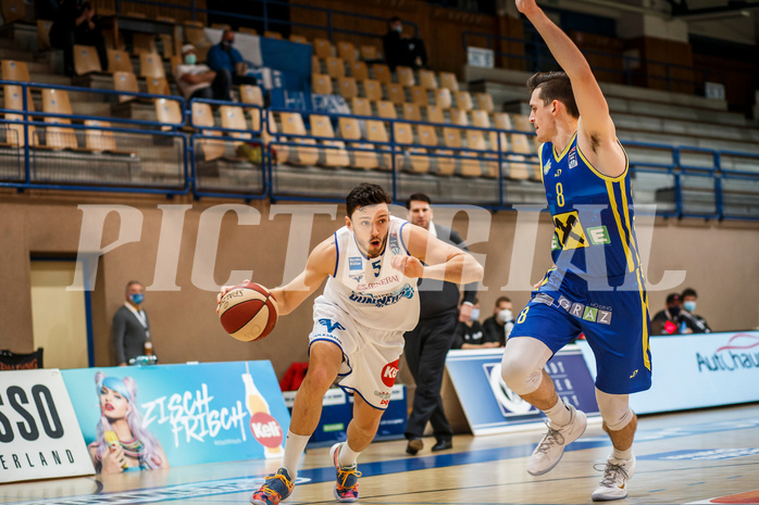 Basketball, bet-at-home Basketball Superliga 2020/21, Grunddurchgang, 12. Runde, Oberwart Gunners, UBSC Graz, Ignas Fiodorovas (5)