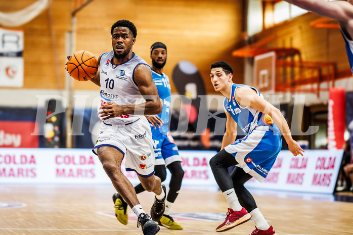 Basketball, win2day Basketball Superliga 2023/224, 09. Qualifikationsrunde, BBC Nord Dragonz, Oberwart Gunners, Austen Awosika (10)