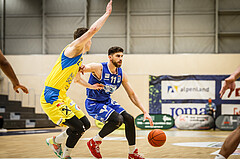 Basketball, bet-at-home Basketball Superliga 2021/22, Platzierungsrunde 9.Runde, SKN St. Pölten Basketball, Oberwart Gunners, Ioannis Chatzinikolas (11)