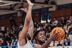 Basketball, Basketball Superliga 2023/24 , Qualifikationsrunde 4, Oberwart Gunners, BBC Nord Dragonz, Kris Monroe (13), Austen Awosika (10)