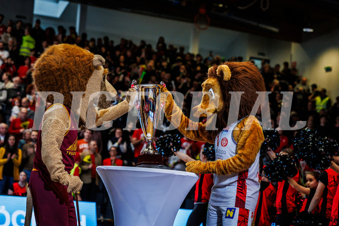 Basketball, Basketball Austria CUP 2023/24, Finale, Traiskirchen Lions, Flyers Wels, #mascots