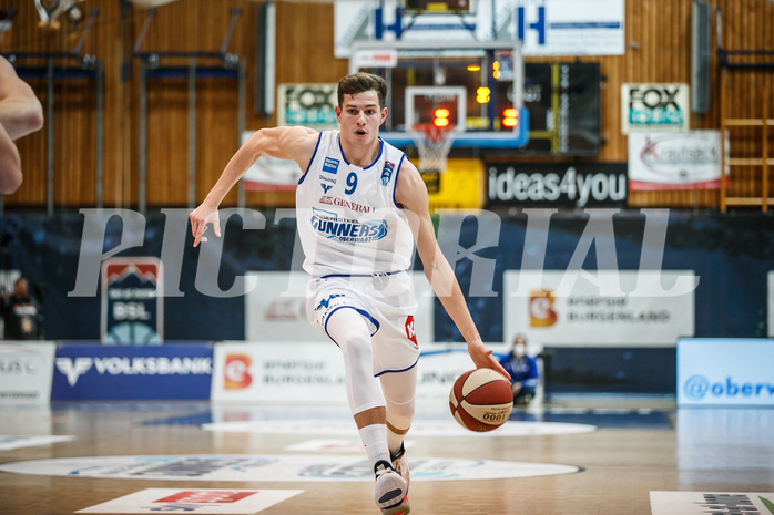 Basketball, bet-at-home Basketball Superliga 2020/21, Grunddurchgang 8. Runde, Oberwart Gunners, Klosterneuburg Dukes, Edi Patekar (9)