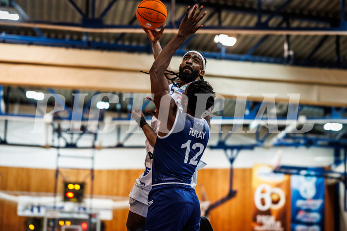 Basketball, win2day Basketball Superliga 2024/25, Grunddurchgang Runde 19, Oberwart Gunners, BBC Nord Dragonz, Siegfried Reid (5)