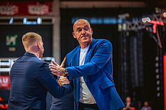 Basketball, Win2Day Superliga 2022/23, Playoff, Finale Spiel 4, BC Vienna, Gmunden Swans, Aleksi Koskinen (Ass. Coach), Aramis Naglic (Head Coach)
