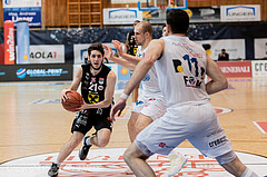 Basketball, win2day Basketball Superliga 2022/23, Grunddurchgang Runde 17, Oberwart Gunners, Flyers Wels, Elvir Jakupovic (21), Renato Poljak (16)