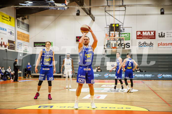 Basketball, Basketball Austria Cup 2020/21, Finale, Oberwart Gunners, Gmunden Swans, Enis Murati (4)