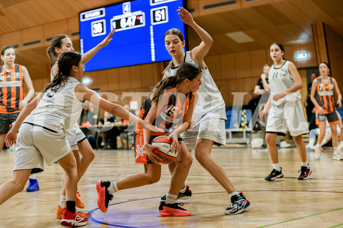 22.02.2025 Österreichischer Basketballverband 2024/25, SLWU14 Basket Flames UNION vs Basket Duchess