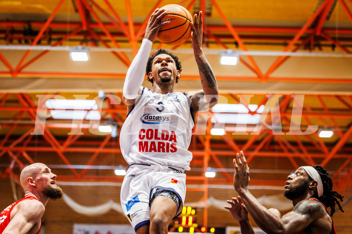 Basketball, win2day Basketball Superliga 2024/25, Playoffs Viertelfinale 2. Spiel
, BBC Nord Dragonz, Flyers Wels, Rayshawn Mart (3)