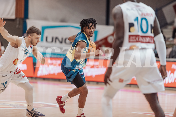 Basketball, Basketball Austria Cup 2023/24, Viertelfinale, Oberwart Gunners, UBSC Graz, Jonathan Knessl (12), Zachery Deshon Cooks (3), #nomanipulation