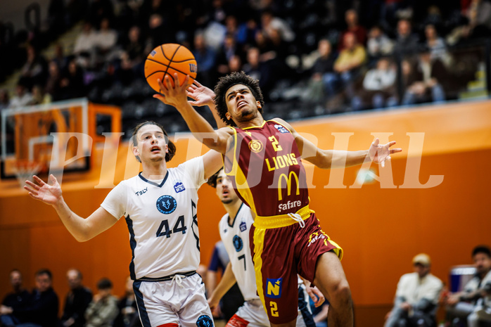 Basketball, Basketball Zweite Liga 2024/25, Grunddurchgang 20.Runde, Vienna Timberwolves, Traiskirchen Lions NexGen, Ivor Kuresevic (44), Obinna Ndukwe (2)