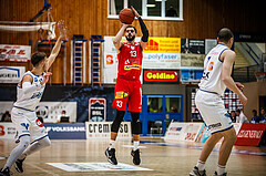 Basketball, bet-at-home Basketball Superliga 2021/22, Grunddurchgang Runde 10, Oberwart Gunners, Traiskirchen Lions, Aaron Michael Falzon (13)