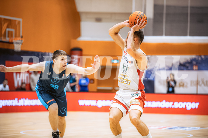 Basketball, Win2Day Superliga 2022/23, Grunddurchgang 6.Runde, Vienna D.C. Timberwolves, BC GGMT Vienna, Jonas John (99), Enis Murati (44)