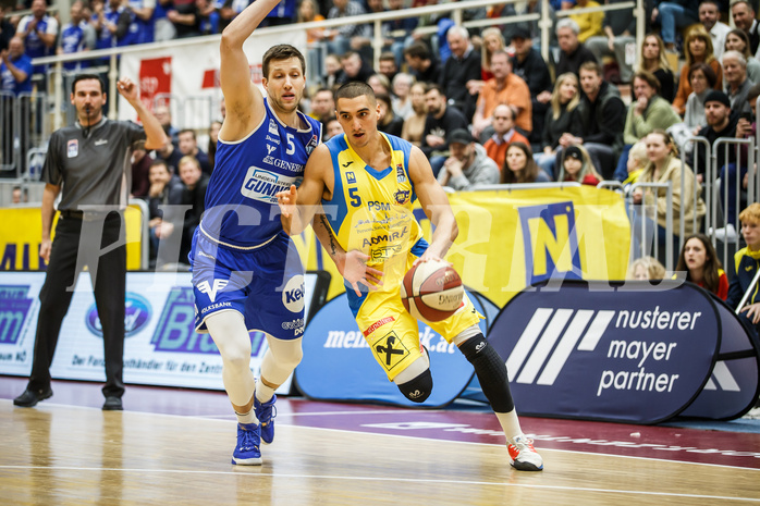 Basketball, Admiral Basketball Superliga 2019/20, Grunddurchgang 15.Runde, St. Pölten, Oberwart Gunners, Philip Jalalpoor (5)