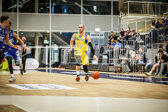 Basketball, bet-at-home Basketball Superliga 2021/22, Platzierungsrunde 9.Runde, SKN St. Pölten Basketball, Oberwart Gunners, Mate Mandic (55)