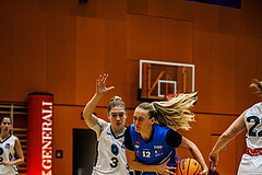 Basketball, Win2Day Basketball Damen Superliga 2023/24, Grunddurchgang 2.Runde, Vienna Timberwolves, DBB LZ OÖ, Sara Solyom (3), Bettina Kunz (12)