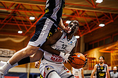 Basketball, win2day Basketball Superliga 2024/25, Grunddurchgang Runde 18, BBC Nord Dragonz, Gmunden Swans, Peter Turay (12)