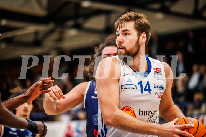 Basketball, win2day Basketball Superliga 2024/25, Grunddurchgang Runde 19, Oberwart Gunners, BBC Nord Dragonz, Daniel Köppel (14)