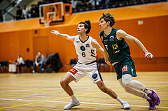 Basketball, Basketball Zweite Liga 2024/25, Grunddurchgang 12.Runde, Vienna Timberwolves, Dornbirn Lions, Vincent Balau (6), Laurynas Vitosis (7)
