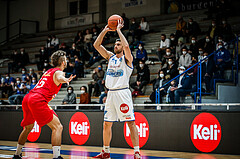 Basketball, bet-at-home Basketball Superliga 2021/22, Grunddurchgang Runde 10, Oberwart Gunners, Traiskirchen Lions, Ioannis Chatzinikolas (11)