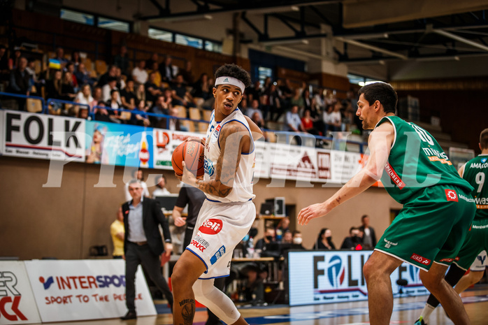 Basketball, bet-at-home Basketball Superliga 2021/22, Playoffs, Viertelfinale Spiel 3, Oberwart Gunners, Kapfenberg Bulls, Rob Howard (5)
