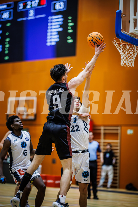 Basketball, Basketball Zweite Liga 2024/25, Grunddurchgang 6.Runde, Vienna Timberwolves, Mistelbach Mustangs, Maximilian Girschik (9), Daniele Kuchar (22)