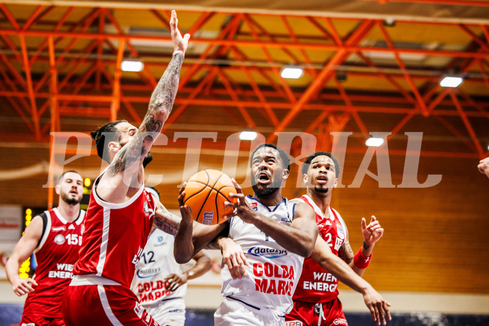 Basketball, win2day Basketball Superliga 2024/25, Grunddurchgang Runde 21, BBC Nord Dragonz, BC Vienna, Austen Awosika (10)