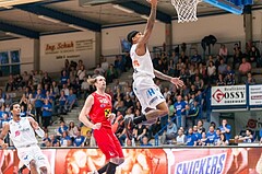 Basketball, ABL 2016/17, Playoff HF Spiel 2, Oberwart Gunners, WBC Wels, Derek Jackson Jr. (6)