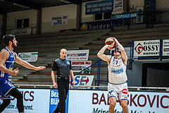 Basketball, bet-at-home Basketball Superliga 2020/21, Platzierungsrunde, 1. Runde, Oberwart Gunners, Gmunden Swans, Sebastian Käferle (7)