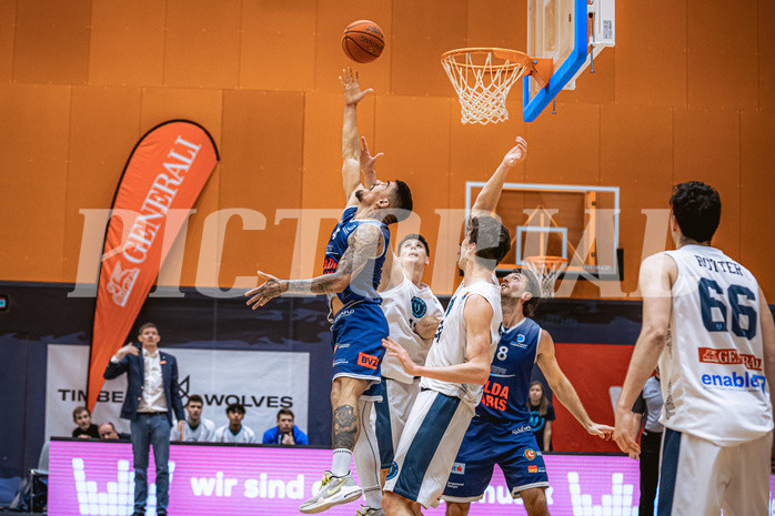 Basketball, Win2Day Superliga 2022/23, Grunddurchgang 10.Runde, Vienna Timberwolves, COLDAMARIS BBC Nord Dragonz, Fabio Söhnel (44)