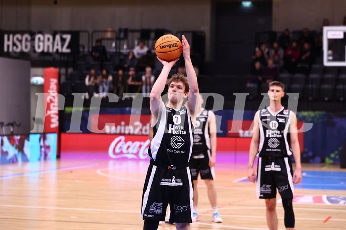 04.02.2024, Graz, Raiffeisen Sportpark Graz, Basketball Superliga 2023/24, Grunddurchgang, Runde 20, UBSC Raiffeisen Graz - OCS Capital Bulls 