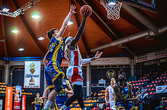Basketball, Win2Day Superliga 2022/23, Grunddurchgang 16.Runde, BC GGMT Vienna, UBSC Raiffeisen Graz, Leonardo Lovrin (22), Jahenns Manigat (21)