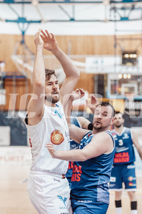 Basketball, Basketball Superliga 2023/24 , Qualifikationsrunde 4, Oberwart Gunners, BBC Nord Dragonz, Daniel Koeppel (14), Petar Cosic (3)