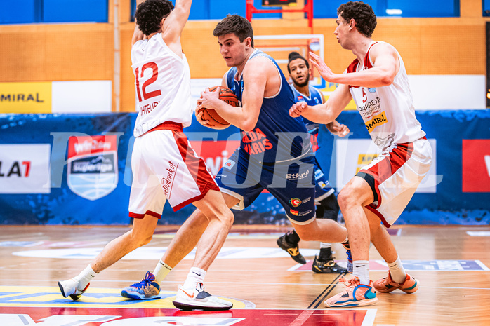 Basketball, Win2Day Superliga 2022/23, 6. Qualifikationsrunde, Traiskirchen Lions, BBC Nord Dragonz, Lukas Knor (21)