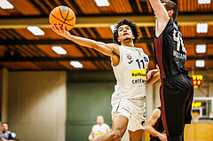 Basketball, Basketball Zweite Liga 2024/25, Grunddurchgang 17.Runde, Mattersburg Rocks, Mistelbach Mustangs, Yann Grandperret (11)