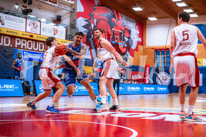Basketball, Win2Day Superliga 2022/23, 6. Qualifikationsrunde, Traiskirchen Lions, BBC Nord Dragonz, Fabio Söhnel (44)