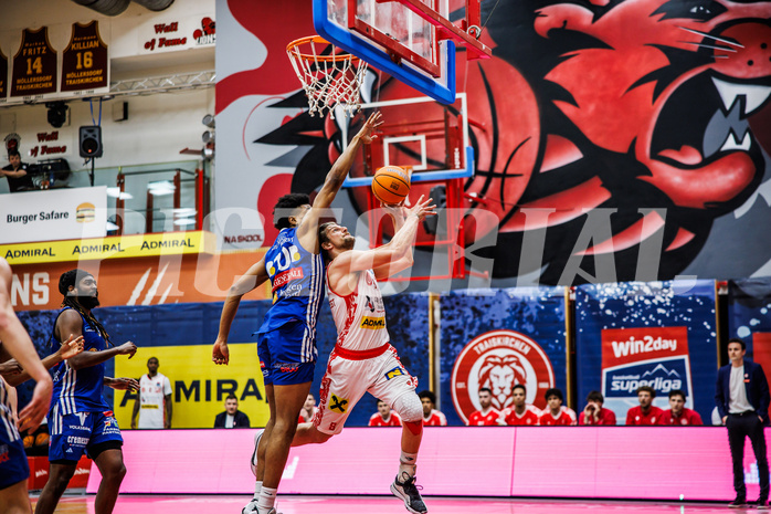 Basketball, Win2Day Superliga 2024/25, Playoffs, Halbfinale Spiel 2, Traiskirchen Lions, Oberwart Gunners, Moritz Lanegger-Rest (8)