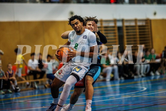 Basketball, Basketball Zweite Liga 2024/25, Grunddurchgang 13.Runde, UDW Alligators, Vienna Timberwolves, Steven Kaltenbrunner (8), Felix Angerbauer (4)