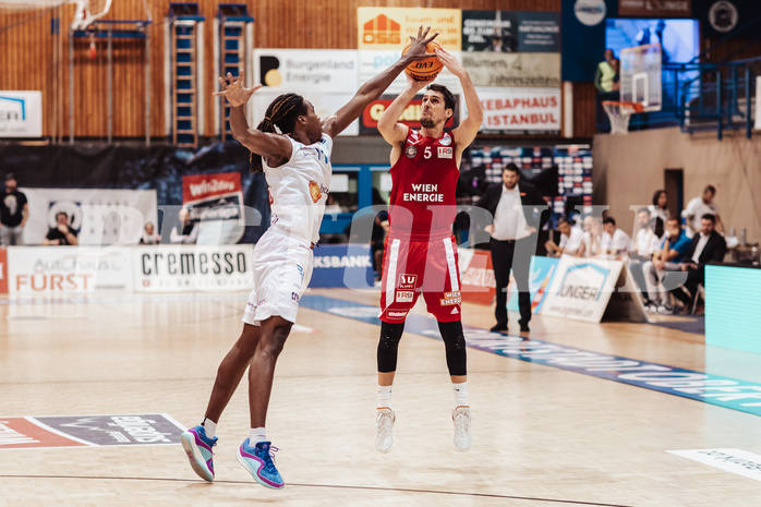 Basketball, Basketball Superliga 2023/24, Gunddurchgang 7. Runde, Oberwart Gunners, BC Vienna, James Graham (11), Bogic Vujosevic (5)