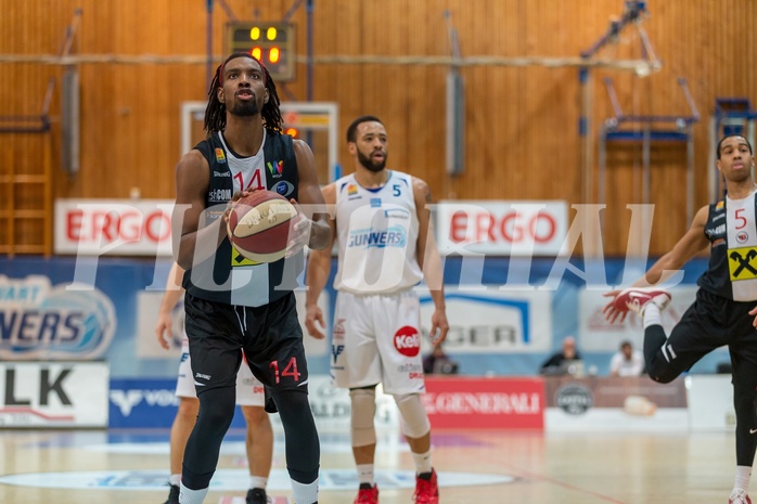 Basketball, ABL 2017/18, Grunddurchgang 21.Runde, Oberwart Gunners, WBC Wels, Carlos Novas Mateo (14)