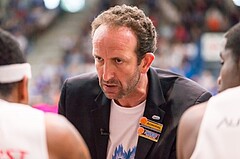 Basketball, ABL 2016/17, Playoff HF Spiel 5, Oberwart Gunners, WBC Wels, Chris Chougaz (Coach)