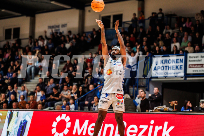 Basketball, win2day Basketball Superliga 2024/25, Grunddurchgang Runde 19, Oberwart Gunners, BBC Nord Dragonz, Siegfried Reid (5)