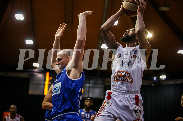 Basketball, bet-at-home Basketball Superliga 2020/21, Grunddurchgang 7. Runde, BC Vienna, Oberwart Gunners, Richaud Pack (4)