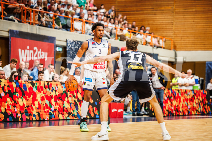Basketball, win2day Basketball Superliga 2024/25, Playoffs Halbfinale 4. Spiel
, BBC Nord Dragonz, Gmunden Swans, Rayshawn Mart (3)