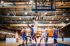 Basketball, bet-at-home Basketball Superliga 2021/22, Grunddurchgang Runde 8, Oberwart Gunners, Gmunden Swans, Emondre Rickman (14)