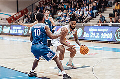 Basketball, Basketball Superliga 2023/24 , Qualifikationsrunde 4, Oberwart Gunners, BBC Nord Dragonz, Austen Awosika (10, Kris Monroe (13)