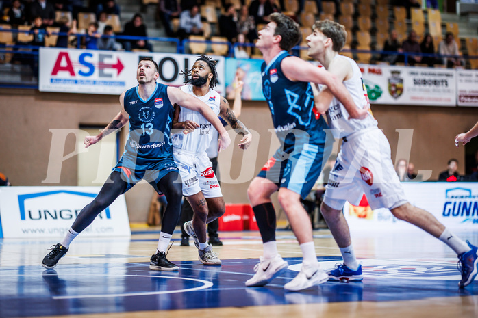 Basketball, Win2Day Superliga 2023/24, Grunddurchgang 12.Runde, Oberwart Gunners, Vienna Timberwolves, Ziga Fifolt (13), Kris Monroe (13)