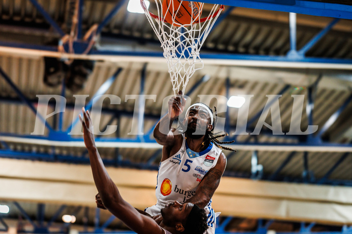 Basketball, win2day Basketball Superliga 2024/25, Grunddurchgang Runde 19, Oberwart Gunners, BBC Nord Dragonz, Siegfried Reid (5)