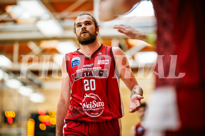 Basketball, Basketball Zweite Liga 2023/24, Playoff, Finale Spiel 1, Mistelbach Mustangs, Union Deutsch Wagram Aligators, Ian Moschik (20)