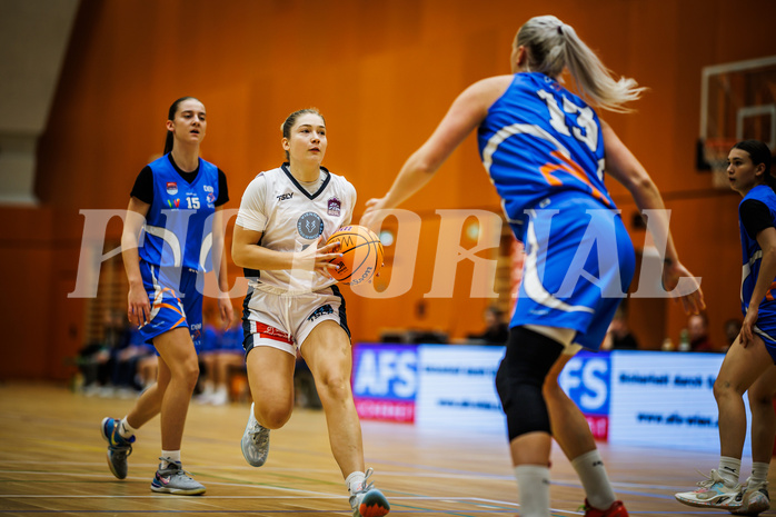 Basketball, Win2Day Basketball Damen Superliga 2023/24, Grunddurchgang 2.Runde, Vienna Timberwolves, DBB LZ OÖ, Ivona Pilic (15), Sara Solyom (3)