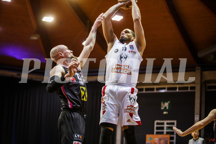 Basketball, bet-at-home Basketball Superliga 2020/21, Grunddurchgang 17.Runde, BC Vienna, Flyers Wels, Jason Detrick (19)